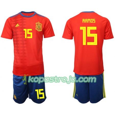 Billiga Fotbollströjor Spanien RAMOS 15 Barn Hemma tröja 2019 Kortärmad